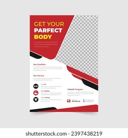 Fitness Flyer Template, Layout poster template design for Gym vector Eps.
