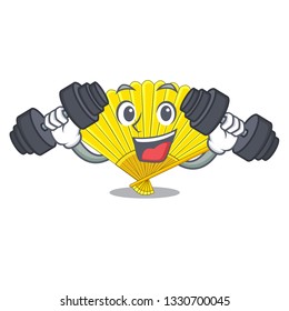 Fitness folding cartoon fan in the bag