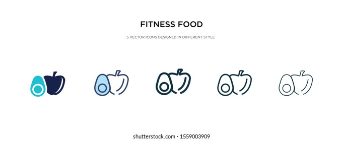 fitness food icon in different style vector illustration. two colored and black fitness food vector icons designed in filled, outline, line and stroke style can be used for web, mobile, ui