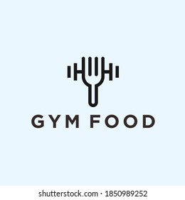 fitness food logo design vector illustration