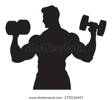 Fitness Forge Black Workout Logo Strength Stance Vector Dumbbell Icon Illustrations