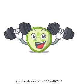 Fitness fresh slice cucumber on character cartoon