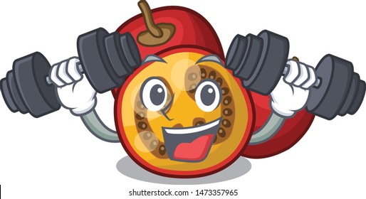 Fitness fruit tamarillo slices in cartoon shape