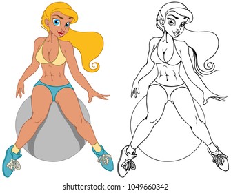 fitness girl with a beautiful figure for your design