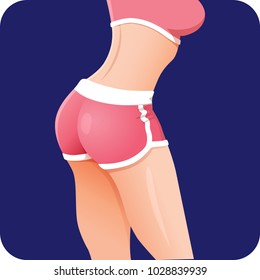 fitness girl butt vector icon. fitness app, bodysculpt. bodybuilding app, woman gum fitness girl butt vector icon. fitness app, bodysculpt. bodybuilding app, woman gum
