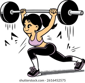 Fitness girl doing weight lifting