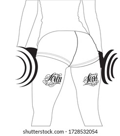 fitness girl drawing graphics sketch