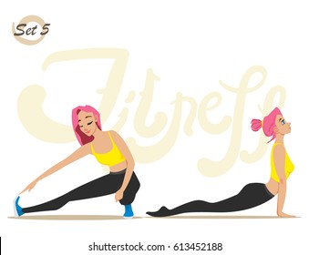 Fitness girl. Healthy lifestyle. Workout set