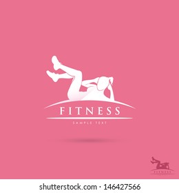 Fitness girl label - vector illustration