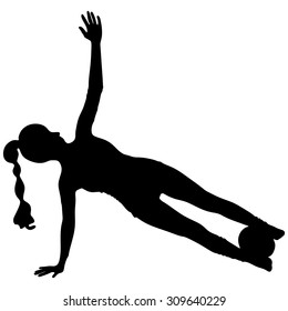 Fitness girl with Pilates bal