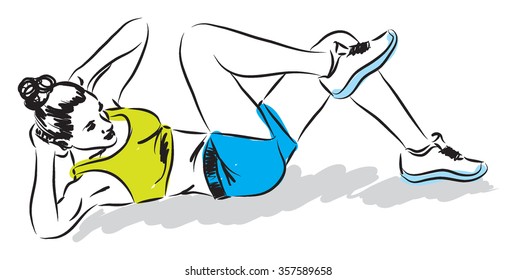 fitness girl woman  illustration