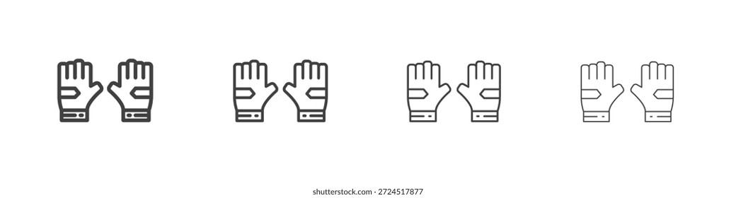 Concepto de icono de guantes de fitness Pictograma lineal. Ilustración de elemento simple.