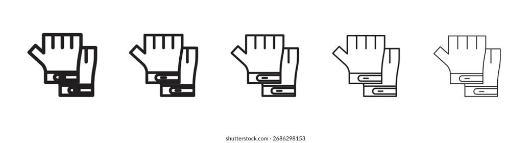 Ícone de luvas de fitness conjunto de vetor simples. Ilustração gráfica