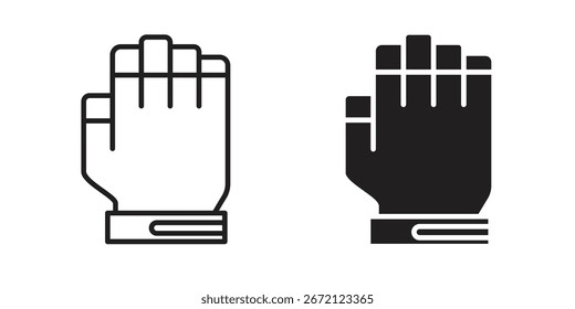Fitness Gloves icon solid style. Flat vector illustration.