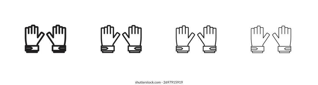Fitness Gloves icon. Thin, Light Regular And Bold style design isolated on white background