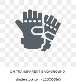 Fitness Gloves icon. Trendy flat vector Fitness Gloves icon on transparent background from Gym and fitness collection. 