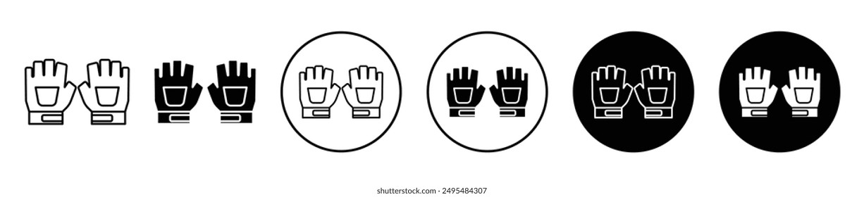 Fitness Gloves thin line vector icon set.