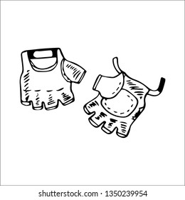fitness gloves vector sketch