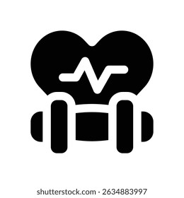 fitness glyph icon. Strong and solid vector icon for websites, mobile interfaces, presentations, and visual branding. High quality and easy to edit.