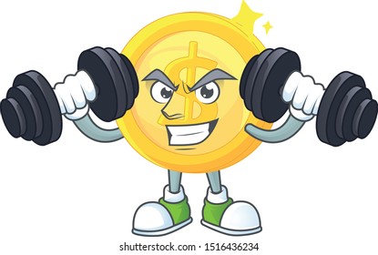 Fitness gold coin with design character mascot