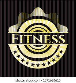Fitness golden badge or emblem