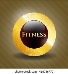 Fitness golden badge or emblem