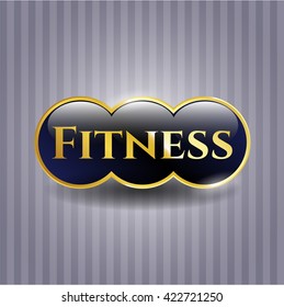 Fitness golden badge or emblem