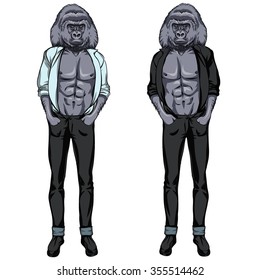 Fitness Gorilla At Man Costume.
