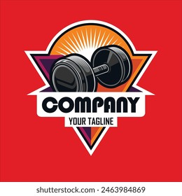 Fitness graphic design, fitness equipment logo illustration image