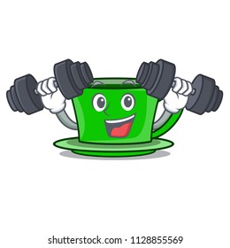 Fitness green tea character cartoon