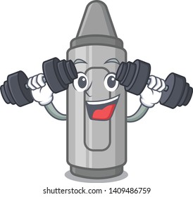 Fitness grey crayon cartoon