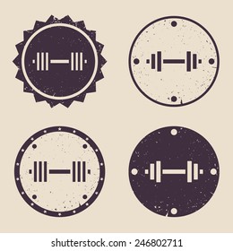 Fitness Grunge Emblems vector illustration, eps10, easy to edit