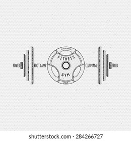 Fitness gym badges logos and labels for any use, on a white background