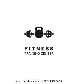 Fitness Gym Barbell Dumbbell logo design Icon Vector