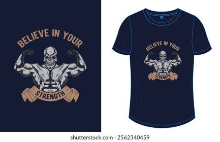 fitness, gym, bodybuilding t-shirt design