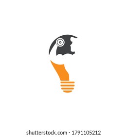 Fitness Gym bulb shape concept logo design. Man of fitness silhouette character vector design template,Fitness logo