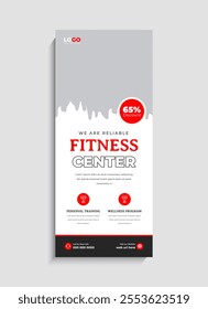 Fitness Gym business standee roll up banner template design