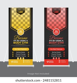 Fitness gym Business Standee Roll-Up Banner Design