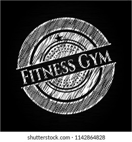 Fitness Gym chalk emblem written on a blackboard