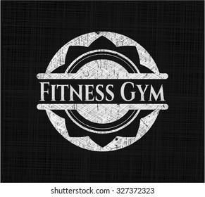 Fitness Gym chalk emblem written on a blackboard