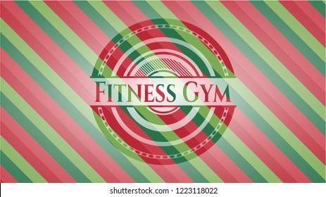 Fitness Gym christmas emblem.