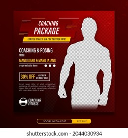 Fitness gym coaching package social media banner template