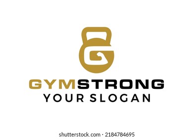 Fitness gym dumbbell with hand Logo Design