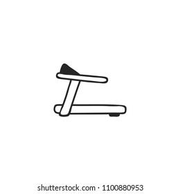 Fitness, gym equipment, jogging machine vector icon
