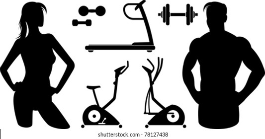 Fitness – Gym equipment (Vector)