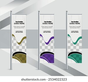 Fitness Gym Feather Flag banner design template