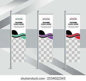 Fitness Gym Feather Flag banner design template