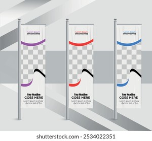 Modelo de design de banner de bandeira de pena de ginástica