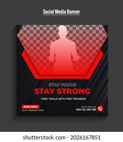 Fitness Gym Flyer Social Media Post And Web Banner Template