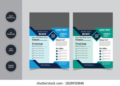 Fitness / Gym Flyer Template, Vector Design.